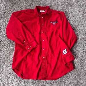 Vintage Winners Circle #9 Bill Elliot Long Sleeve Button Down Shirt Men Size LG